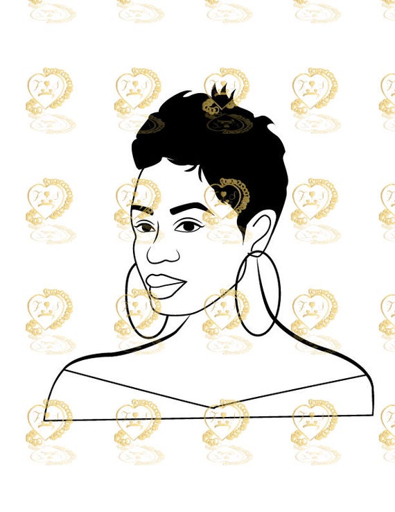 Download Tina Short Hair African American Woman svg Woman Svg Black ...