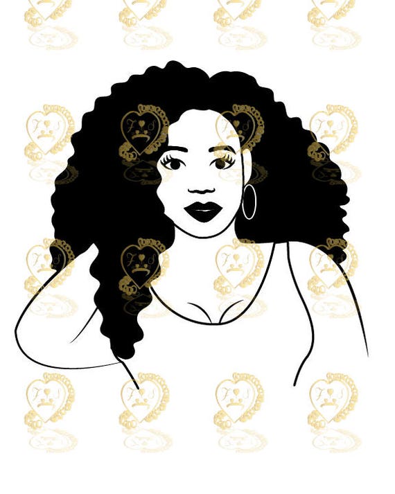Download African American girl with curly hair svg black girl svg ...