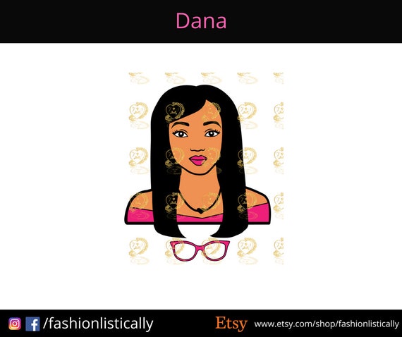 Download African American Woman With Straight Hair Svg Black Girl Etsy