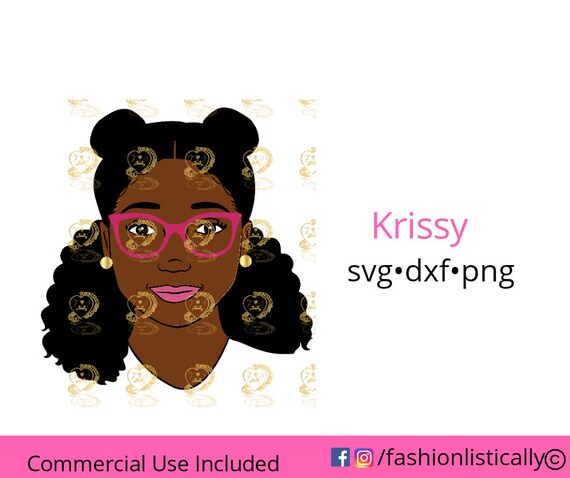 African American Girl With Curly Hair Svg Black Girl Svg Afro Etsy