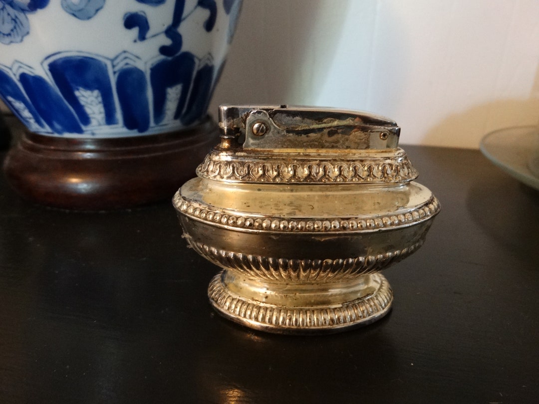 Vintage Ronson Table Top Lighter Queen Anne Design Silver Plate Etsy