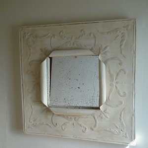 Large Vintage Ceiling Tile with distressed Mirror