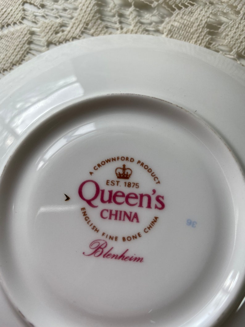 Queens Fine Bone China Cup and Saucer Beautiful Flower Design Etsy