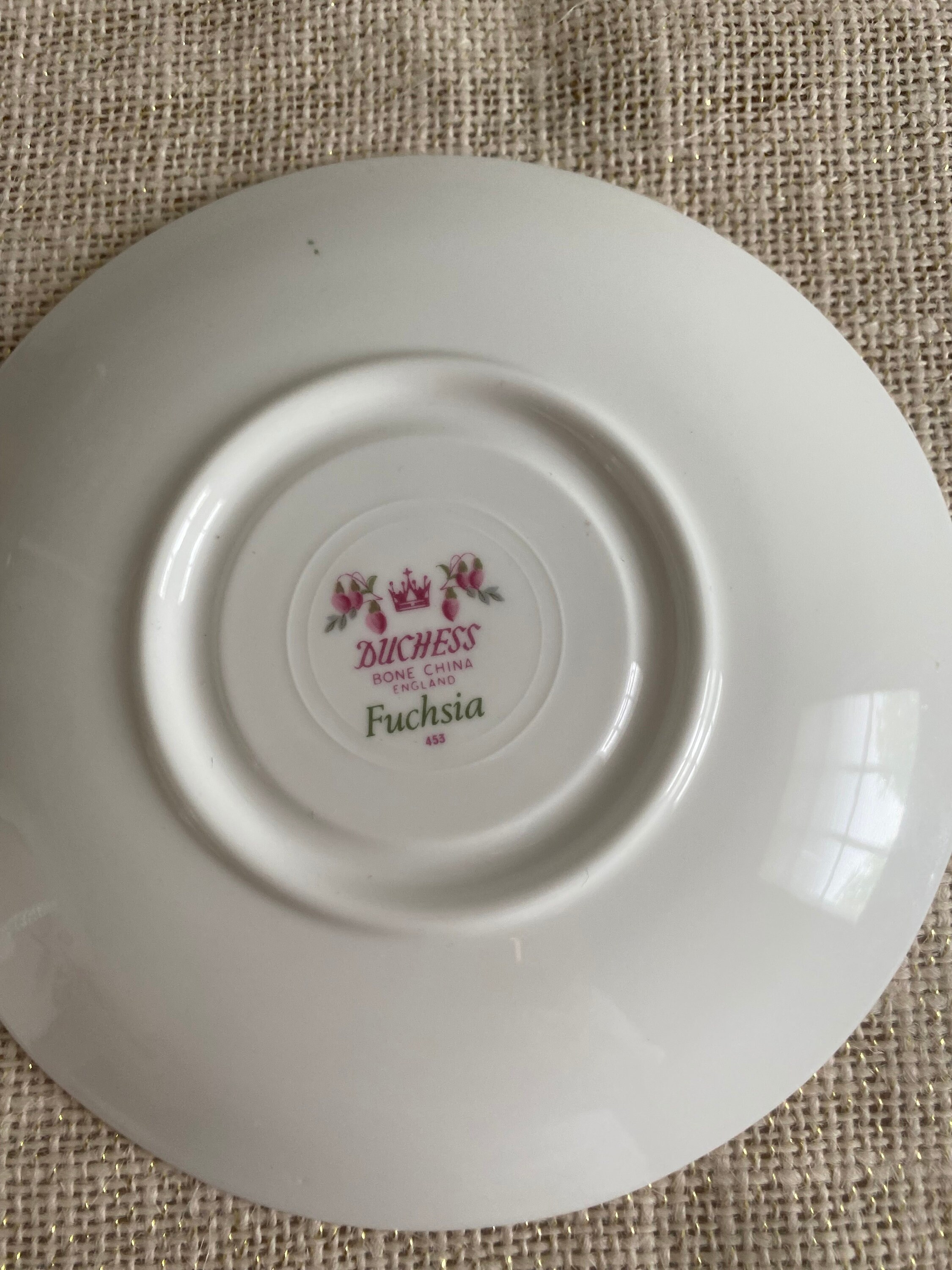 Duchess Bone China Fuchsia Pattern Cup and Saucer Vintage Etsy