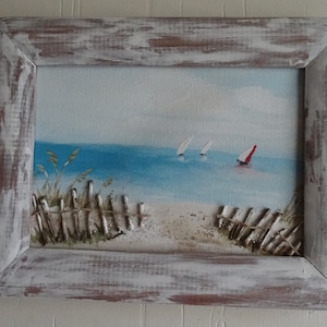 Acrylic painting on canvas Small, Beach Decor