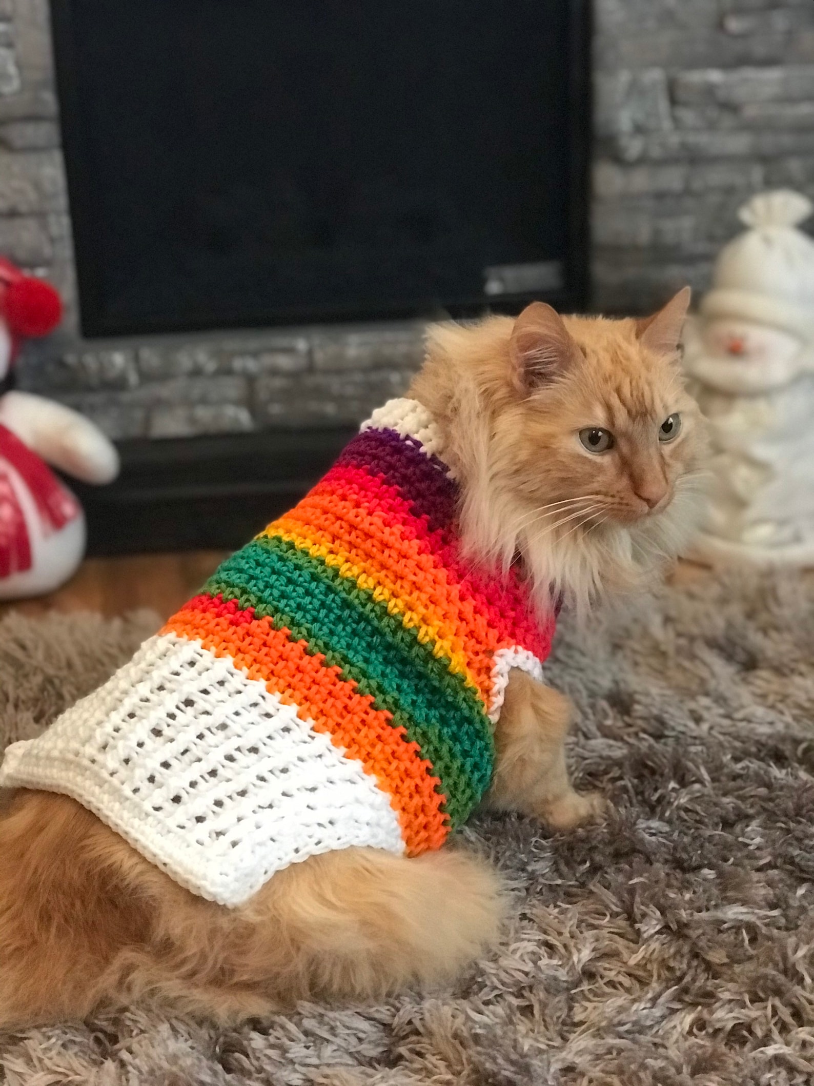 Cat sweater large cat sweater crochet cat sweater large cat Etsy