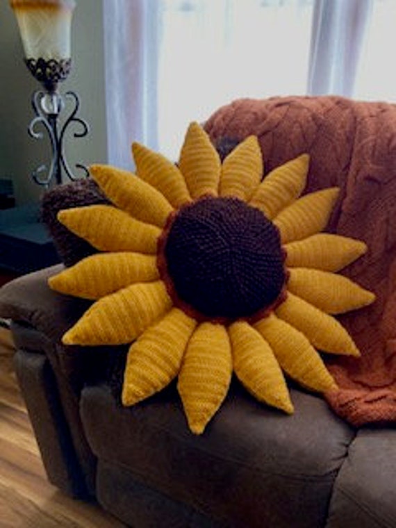 Crochet Sunflower Pillow Pattern: DIY Home Decor (Digital Download)