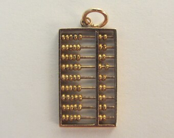 NEW Copper Crafted Gold Gilt Chinese Traditional Calculator Abacus Key chain 