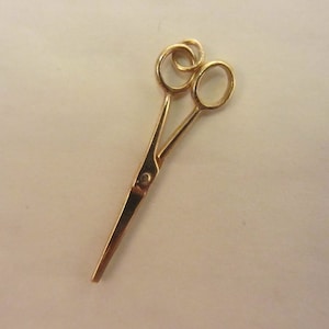 14k Solid Gold 3D Movable Handmade Scissors Charm Pendant - 1.22 Grams - Please See Photos