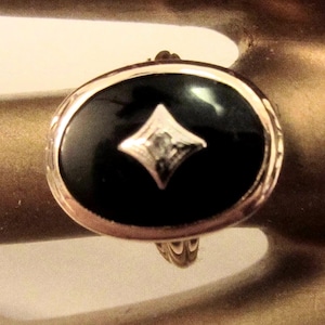 70s Black Onyx Ring - Etsy
