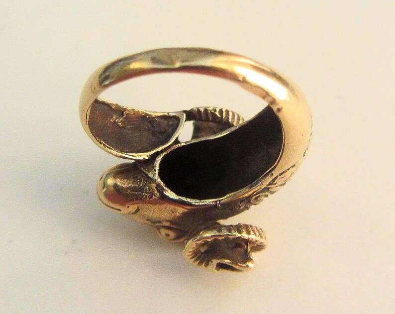 Ram Rng Elegant 14k Solid Gold Vintage Hand Made Ram Ring From Greece - 1970s ...