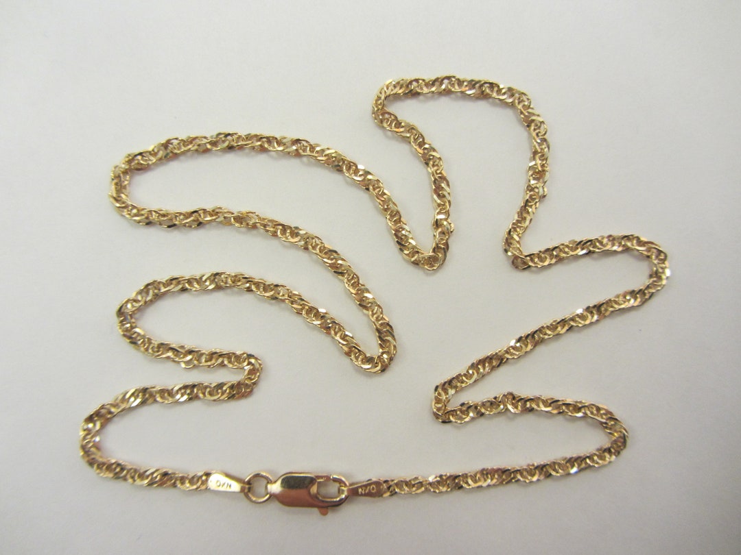 10k Solid Gold Oval Link Twist Chain Necklace 16x 2mm - Etsy UK