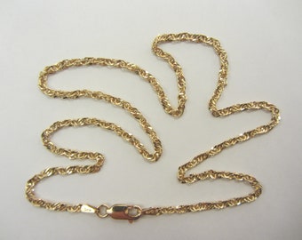 10k Solid Gold Oval Link Twist Chain 
