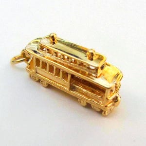 Perfekte 14k Solid Gold 3D San Francisco Cable Car Trolley Charm Anhänger - 4,15 Gramm - Siehe Fotos