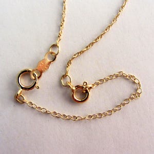 14k Gold Chain Extender / Bracelet Security Chain - 2 11/16" - .22 Gram - See Photos