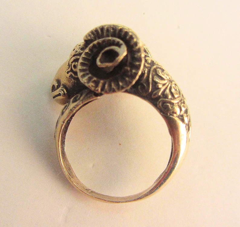 Ram Rng Elegant 14k Solid Gold Vintage Hand Made Ram Ring From Greece - 1970s ...