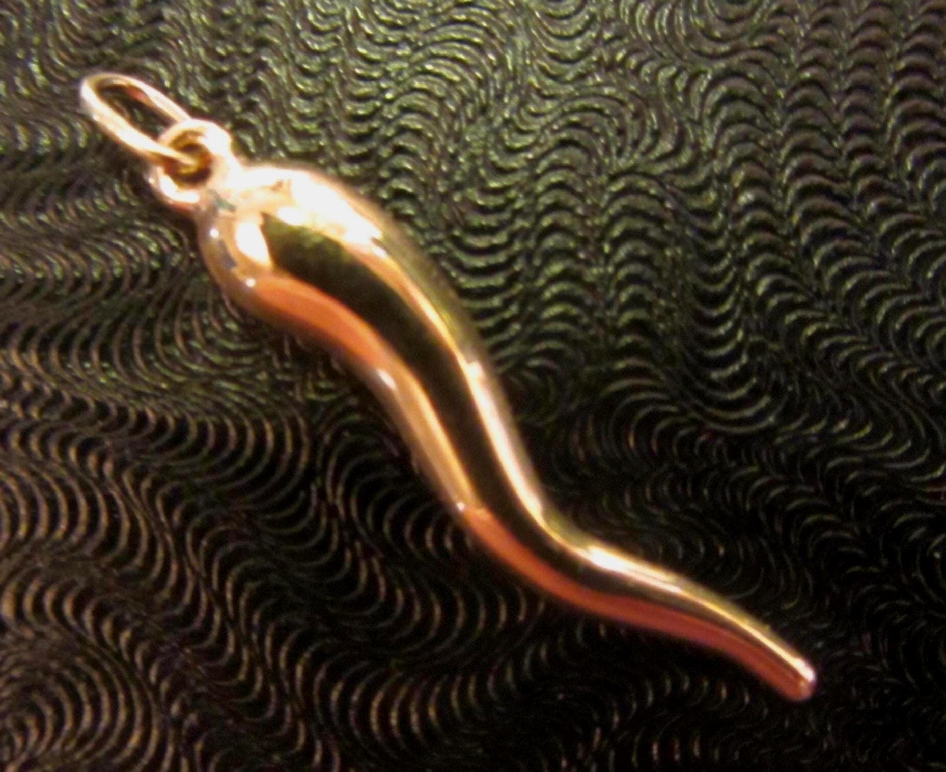 New 14k Solid Yellow Gold Medium Cornicello Horn Protection & Luck