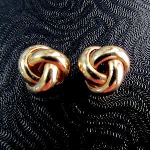 14k massief geelgouden glanzende geweven &#39;Love Knot&#39;-oorbellen - 2,65 gram - zie foto&#39;s