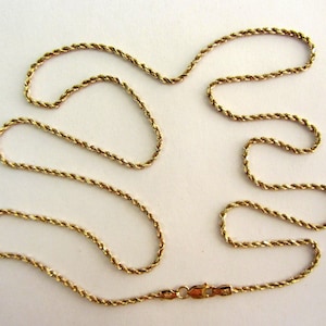Long 14k Solid Yellow Gold Rope Chain Necklace for Women and Men - 24&quot;x 1.85mm - 5.85 Grams - See Photos