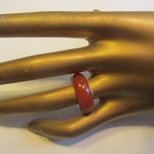 New 14k Solid Yellow Gold Red Jade Eternity Band Ring - 7.50&quot;x 8.91mm - 7.11 Grams - China - See Photos