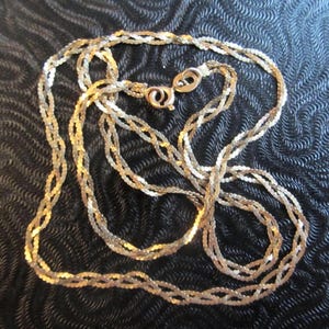 14k Solid Yellow Gold 3 Strand Braided Serpentine Chain Necklace - Italy - 18 1/8&quot;x 2.5mm - 3.62 Grams - See Photos