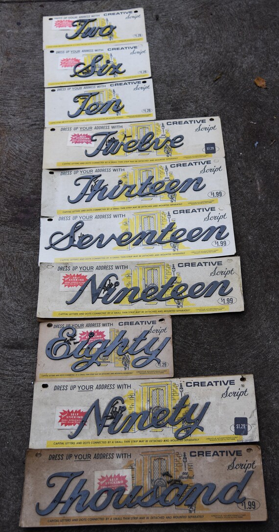 Vintage Script House Number Written Address Midcentury ...