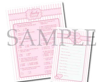 Pink Baby Girl Set of 8 Baby Shower Printable Games