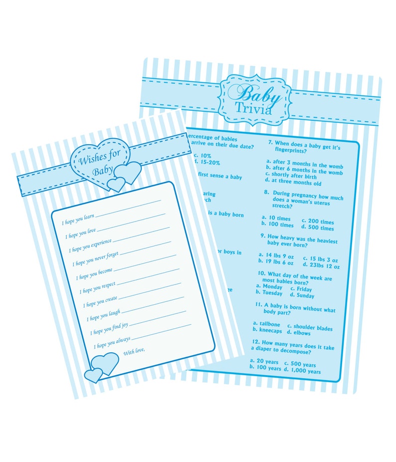 8 Baby Boy Baby Shower Printable Games image 1