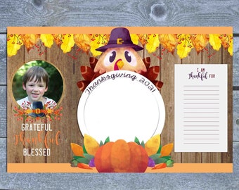 Thanksgiving Placemat - Thanksgiving Craft for Kids - Thanksgiving Turkey Decor 2025- Thanksgiving Gift - Download or custom