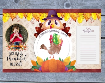 Thanksgiving Placemat - Thanksgiving Craft for Kids - Thanksgiving Turkey Decor 2025- Thanksgiving Gift - Download or custom