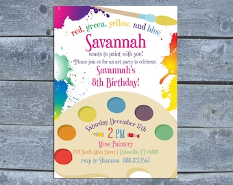 Painting Party Invitation | Art Party Invitation | Painting Party | Art themed Party | Art Birthday Party Invitation | Digital