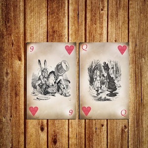 Alice in Wonderland themed Table Numbers - Playing Card Table Numbers - Alice in Wonderland Playing Card Table Numbers - Digital