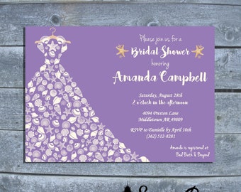 Beach Bridal Shower Invitation | Sea Shell Bridal Shower | Beach Wedding Shower Invitation | Bridal shower invite | Multiple Colors