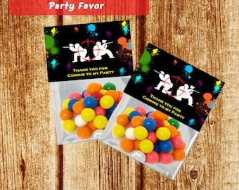 Paintball Party Bag Topper for Party Favor | Instant Download | Digital | 3.5 x 5