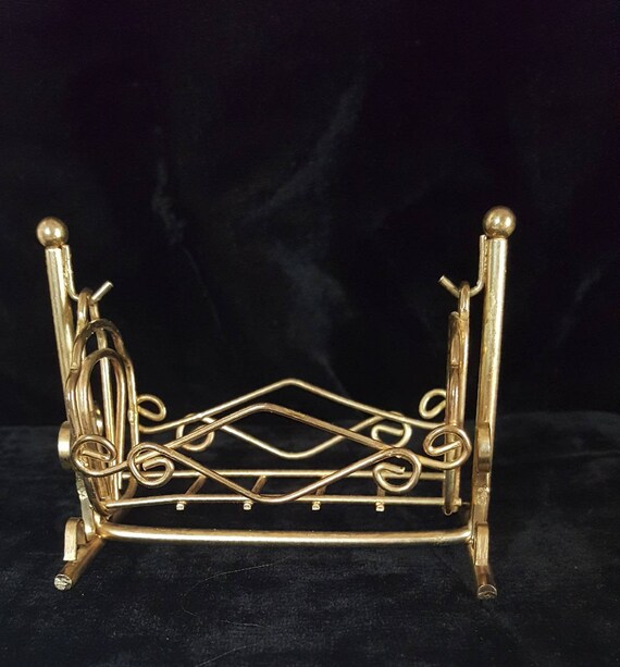 Dollhouse Miniature Brass Swinging Baby Crib Etsy