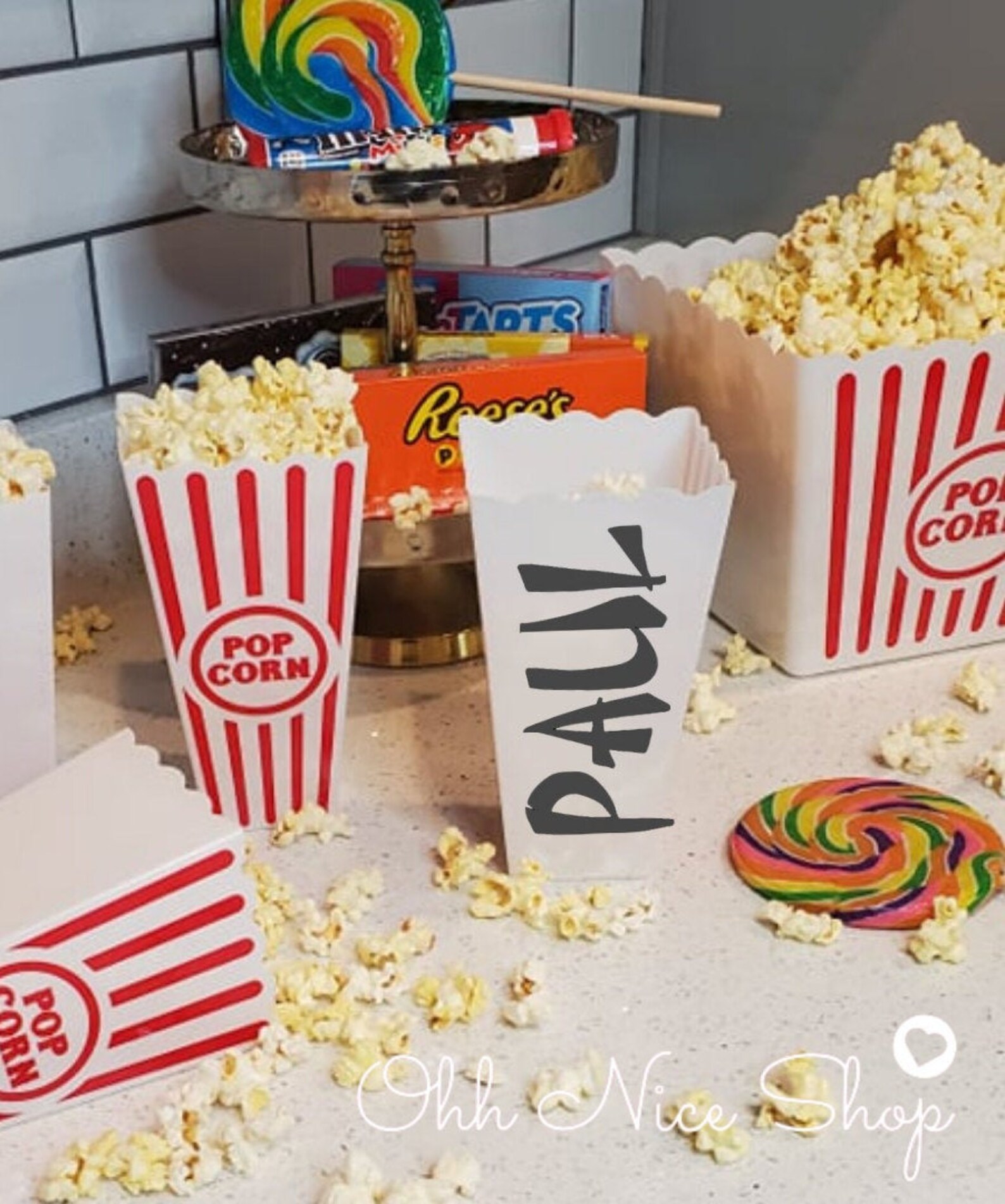 Personalized Popcorn Bucket Popcorn Holder Movie Night Etsy