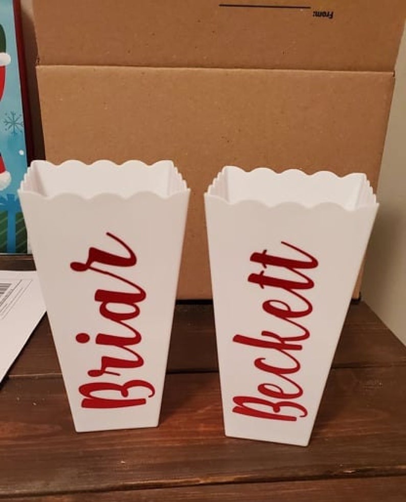 Personalized Popcorn Bucket Popcorn Holder Movie Night Etsy