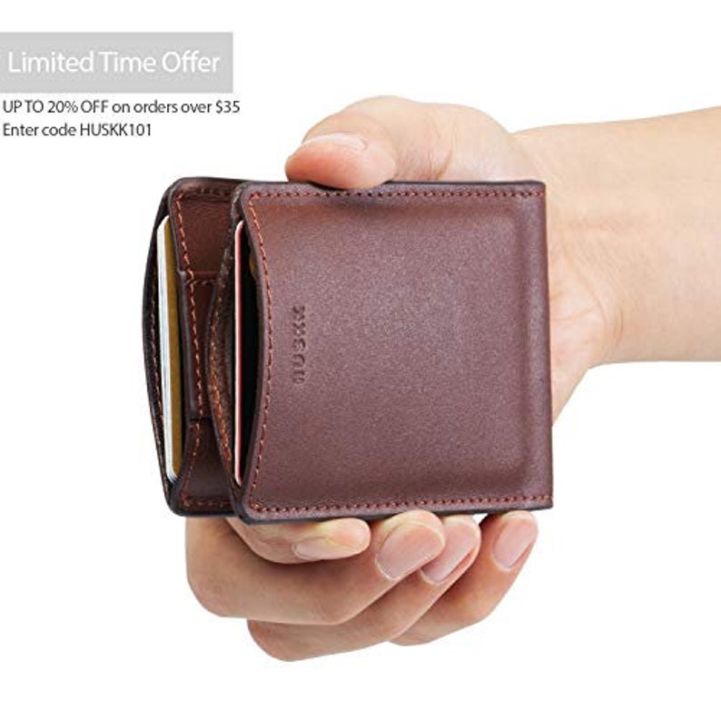 HUSKK Leather Wallet for Men Credit Card Sleeve Holder With Etsy