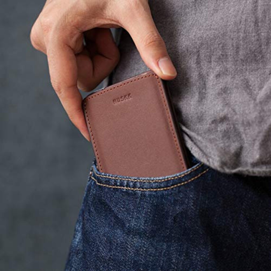 HUSKK Leather Wallet for Men Credit Card Sleeve Holder With Etsy
