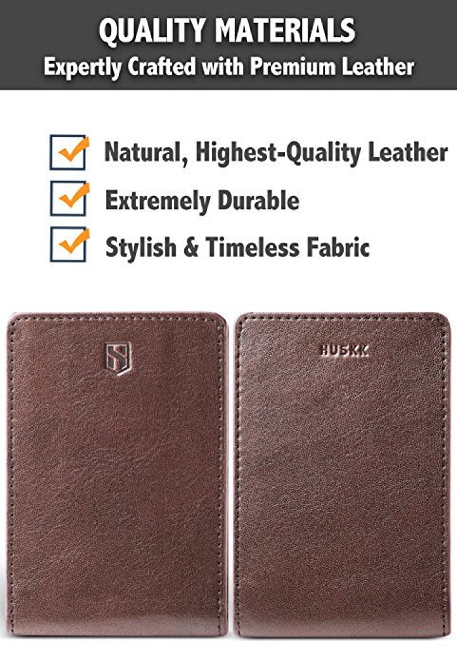 HUSKK Leather Wallet for Men Credit Card Sleeve Holder With | Etsy