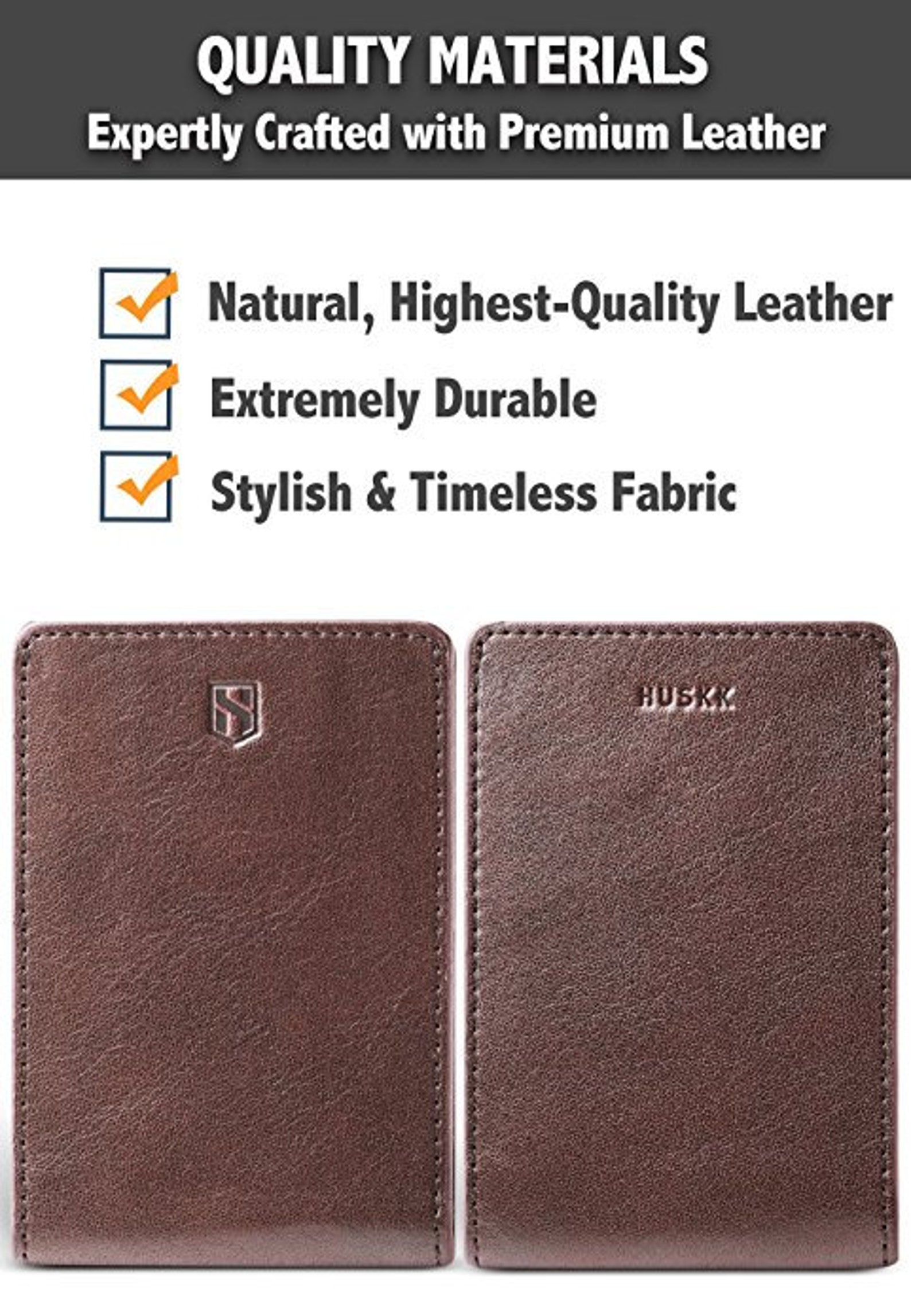 HUSKK Leather Wallet for Men Credit Card Sleeve Holder With Etsy