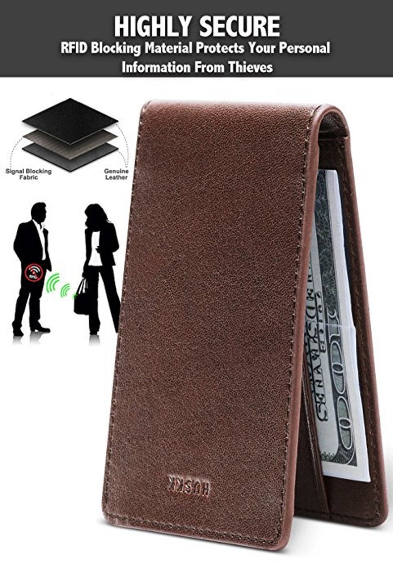 HUSKK Leather Wallet for Men Credit Card Sleeve Holder With Etsy