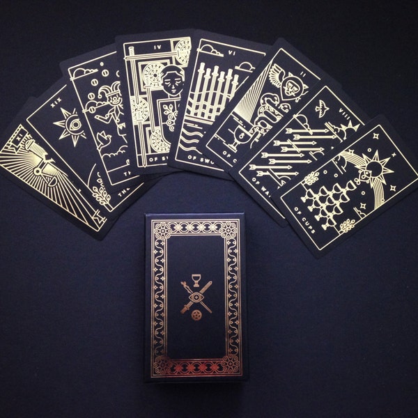Golden Thread Tarot Deck - tarot cards, modern tarot deck, oracle cards, divination, tarot cards, minimal tarot deck