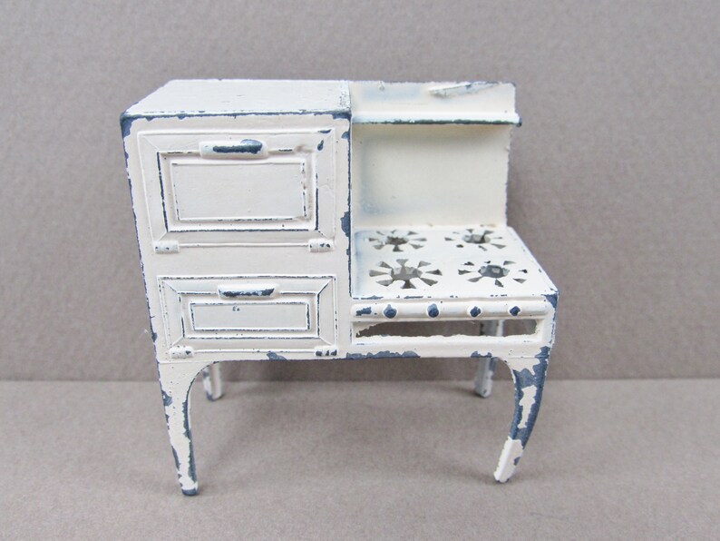 Vintage TootsieToy Metal Dollhouse Furniture Stove Spielzeug Möbel