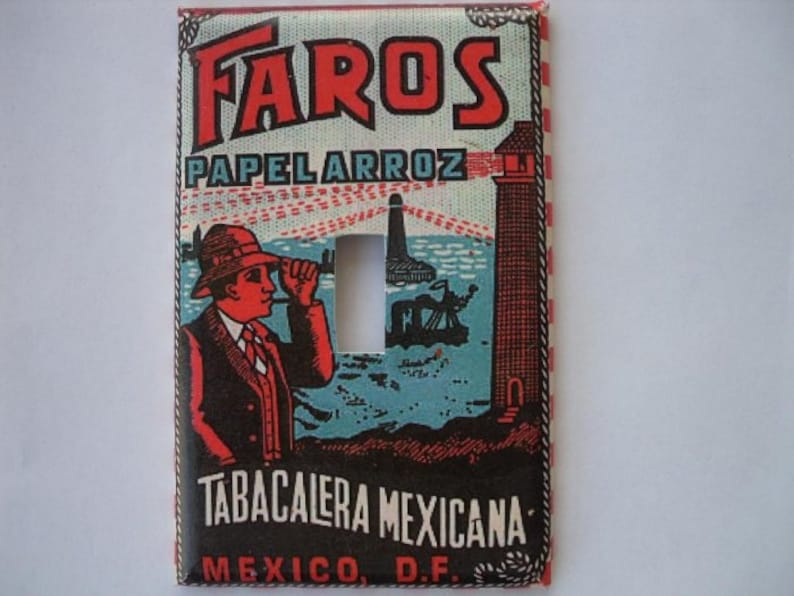 Single Switch Plate Cover, Faros Mexican Cigarettes image 1