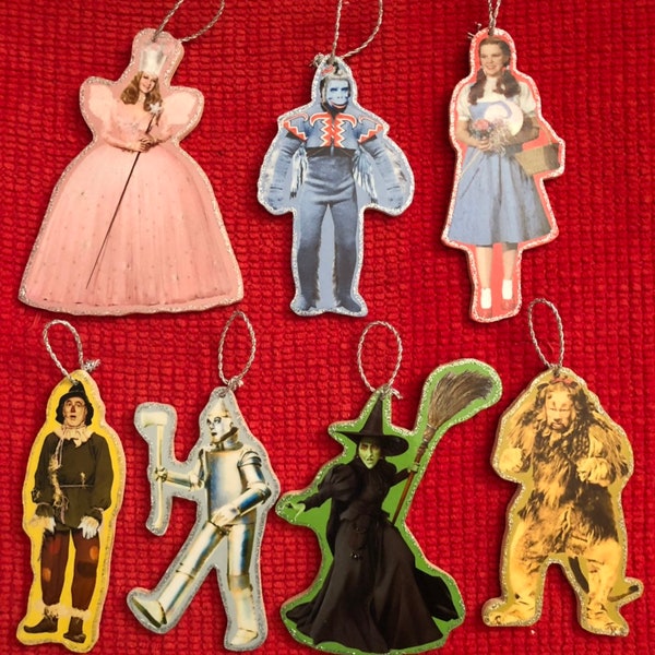 Wizard of Oz Wooden Handmade Ornaments Set of 7