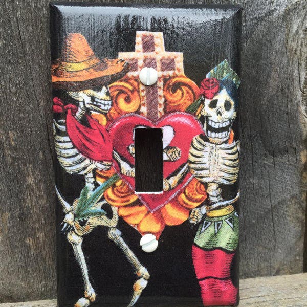 Single Switch Plate Cover Love Struck Day of the Dead #122