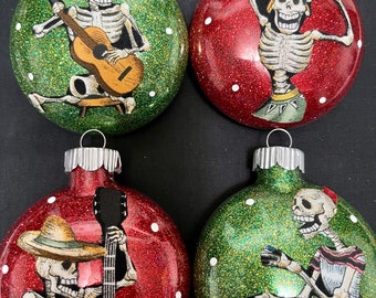 Musical Skeletons Ornaments Set of 4