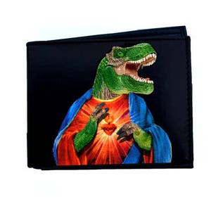 Portefeuille en cuir Dinosaure Jesus #181