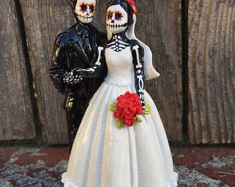 Wedding Cake Topper Day of the Dead Skeleton Couple